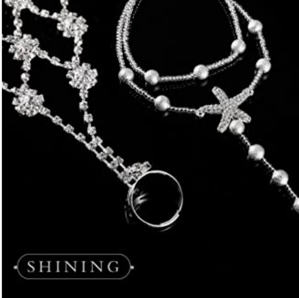 2 Pairs Body Jewelry Beachwear Bling Sandals NWT - Picture 5 of 6